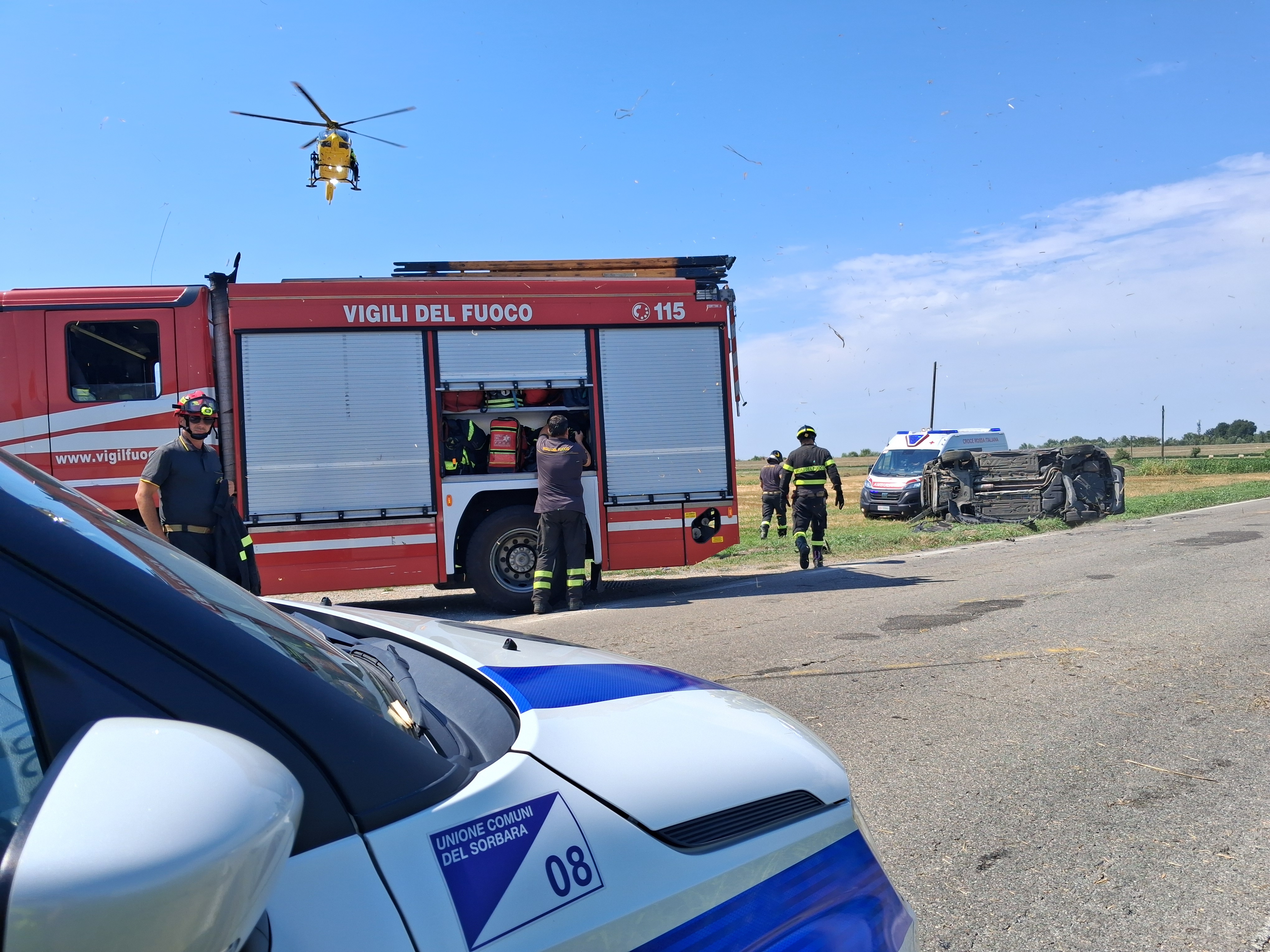 Coordinamento soccorsi e rilievo sinistro stradale con feriti
